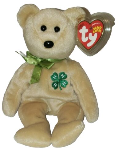 Ty Beanie Baby - CLOVER 4-H the Bear (8.5 Inch) MINT with MINT TAGS - Picture 1 of 7