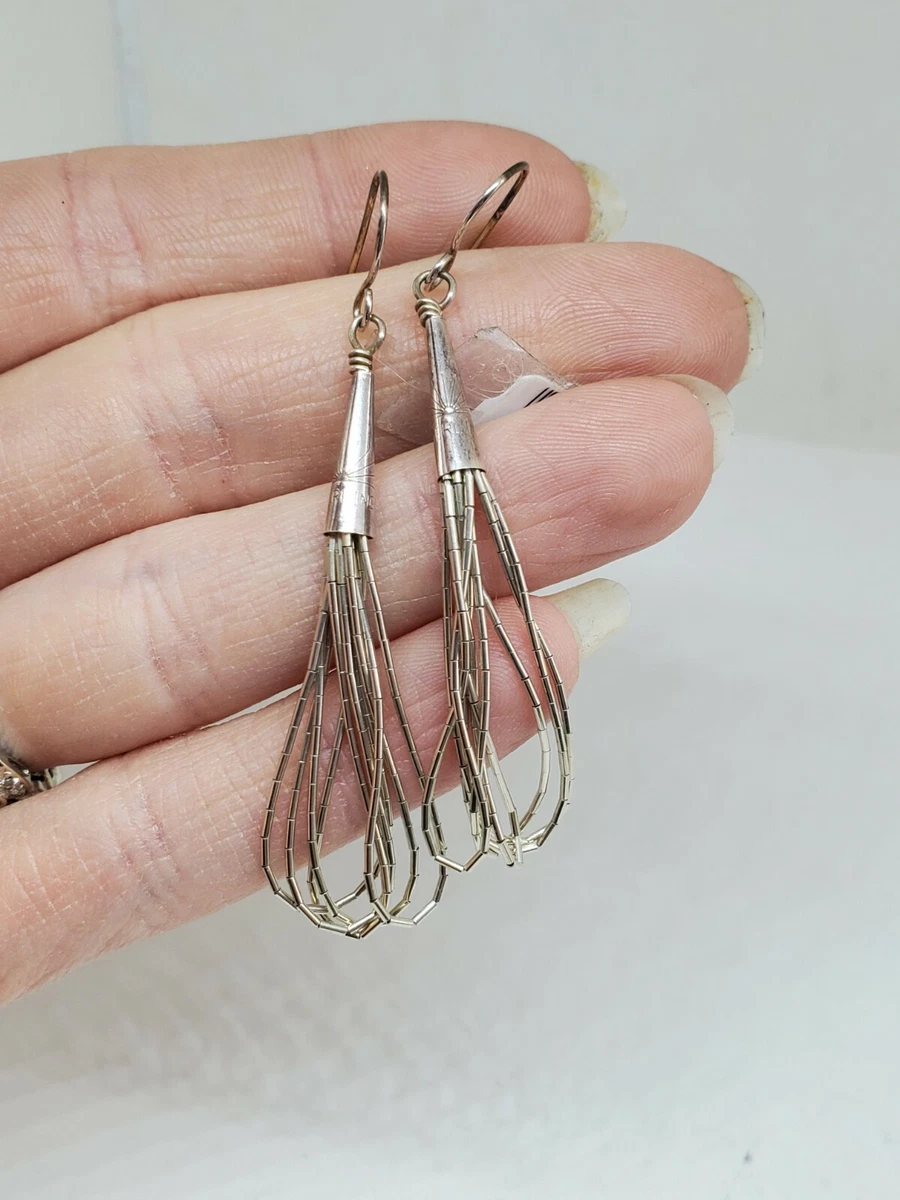 Vintage Navajo Rising Sun Sterling Silver Liquid Silver 5 Strand
