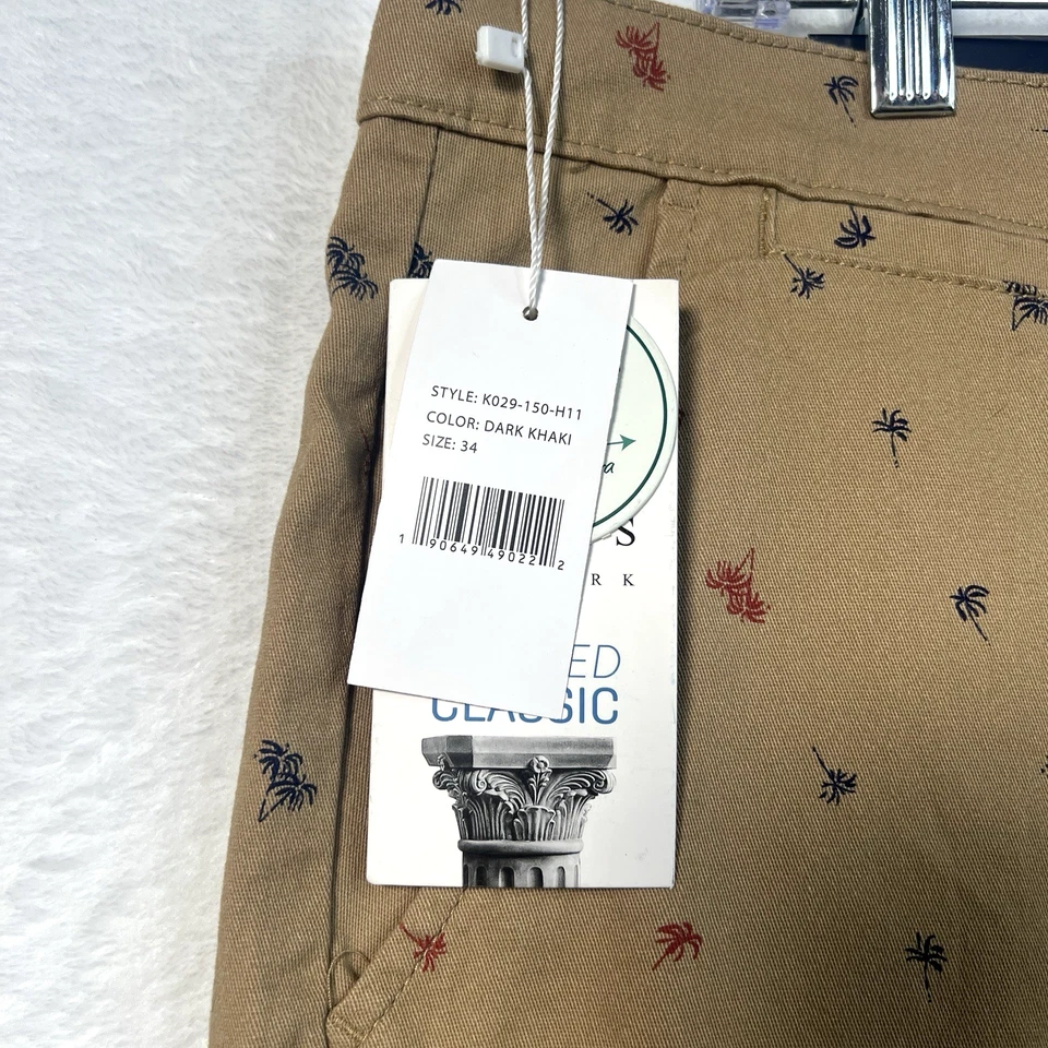 Pantalones Cortos Jachs New York Bleeker 9" Bronceados Palmeras Para Hombre Talla 34 Golf Playa NUEVO Foto 3 de 4