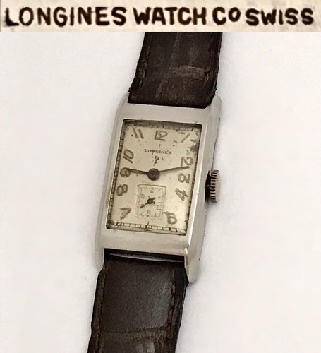 Vintage 1940s Art Deco Longines 9L Mens Stainless Steel Tank Watch  Staybrite | eBay