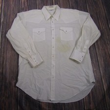 Sheplers Western Pearl Snap Shirt Mens 18.5-35 Tall White Long Sleeve Yoke 00116