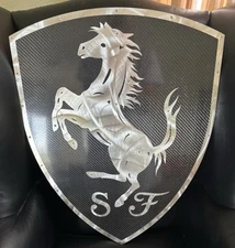Fabspeed Carbon Fiber & Brushed Stainless Steel Ferrari Wall Art 24.5” X 19”