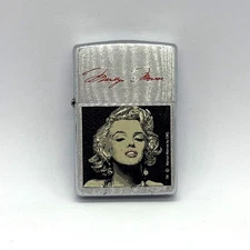 Marilyn Monroe Zippo Oil Lighter Silver Metal Used