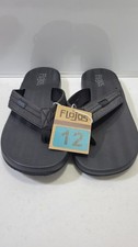 Flojos Men's Memory Foam Flip Flop Sandals Black, Size 12M US