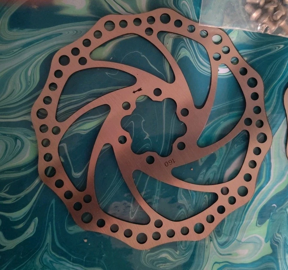 Dos rotores de freno de disco de bicicleta TEKTRO 160 mm con pernos - montaje de 6 pernos Foto 3 de 4