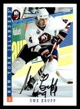 1993 Score Hockey #87 Uwe Krupp Signed Autograph (no COA)