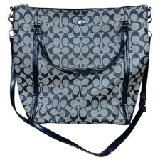 Coach Peyton F24601 Large Tote, Black/Grey, Classic Style Shoulder Bag Read 