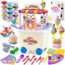 PLAY Ice Cream Cart Toys for Kids - Color Dough Sets for Kids Ages 4-8 with 1...