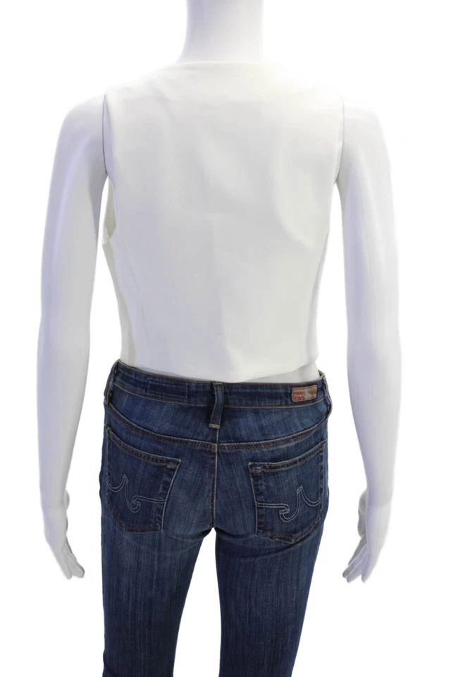 Chaqueta Chaleco Zara Mujer Cuatro Botones Cuello en V Blanco Talla Extra Pequeña Foto 3 de 4