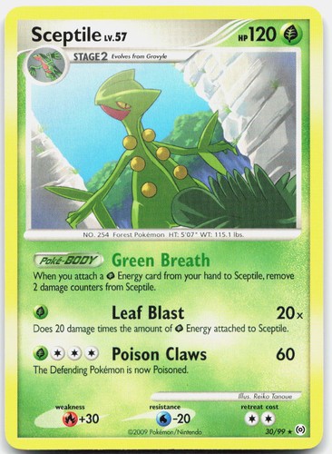 Sceptile 30/99 Rare Arceus Pokemon Near Mint