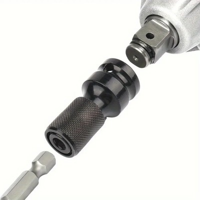 Impact Wrench to Drill Adapter 1/2 to 1/4 Hex Bit Holder Converter
