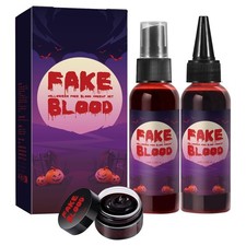 Halloween Fake Blood Makeup Washable Fake Blood Face Paint Stage Makeup Set
