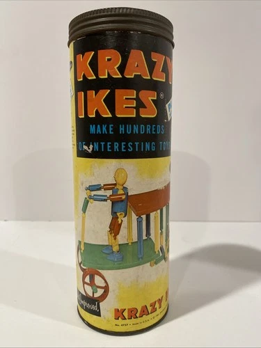 Vintage Whitman Crazy Ikes Plastic Toy Set #4757 Game Pcs & instructions 1961