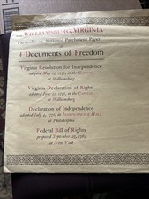 4 Documents Of Freedom Authentic Reproductions On Antiqued Parchment 1956