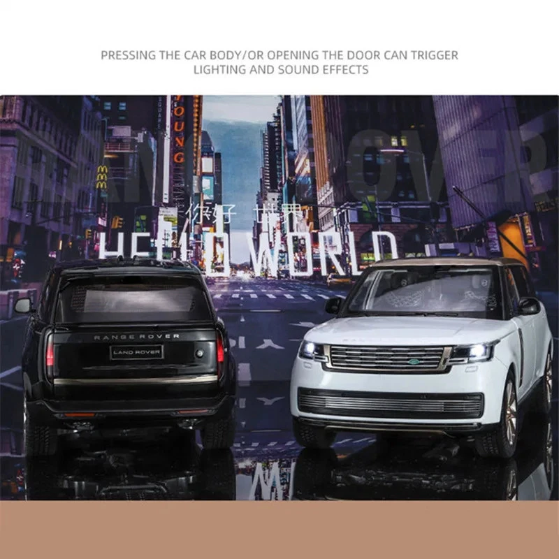 1/24 Land Range Rover SUV Alloy Car Model Diecast Off-road Vehicle Sound Light - Image 4 of 4