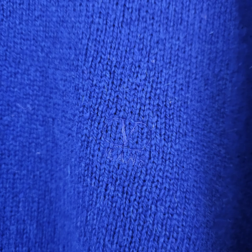 Valentino Jeans Men's 100% Wool Sweater Blue Logo Crewneck Size 50 New NWT - Image 3 of 4