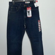 Wrangler Five Star Men's Dark Blue Athletic Fit Straight Leg Jeans Sz 28X30 NWT