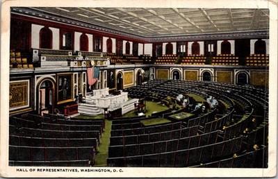 Hall Of Representatives A Legislative Chamber WA DC Vintage Postcard 4P16-3