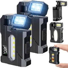 Mini EDC Flashlight 1200 Lumens Rechargeable Light with Magnet Magnetic Torches