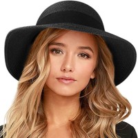 Damen Sonnenhut Faltbar Uv-Schutz Strohhut Upf 50+ Sommerhut Mit Breiter Krempe