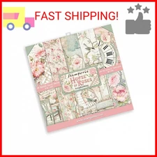 STAMPERIA INTERNATIONAL, KFT Scrapbooks Paper Pad 8X8 10PK HOUSE ROSE, 20.3 x 20