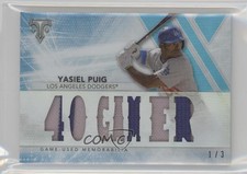 2015 Topps Triple Threads Relics Sapphire 1/3 Yasiel Puig #TTR-YP1 lz7