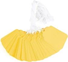 Yellow Price Tags 240Pcs Matte Tags with String Attached Marking Hang Tags Label