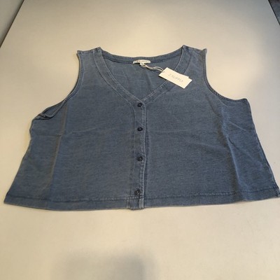 Z Supply Women s Solace Jersey Denim Top Blue S