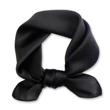 Ciormis Black Silk Scarf 21'' Square 21''x 21'', 21''-style 04-black