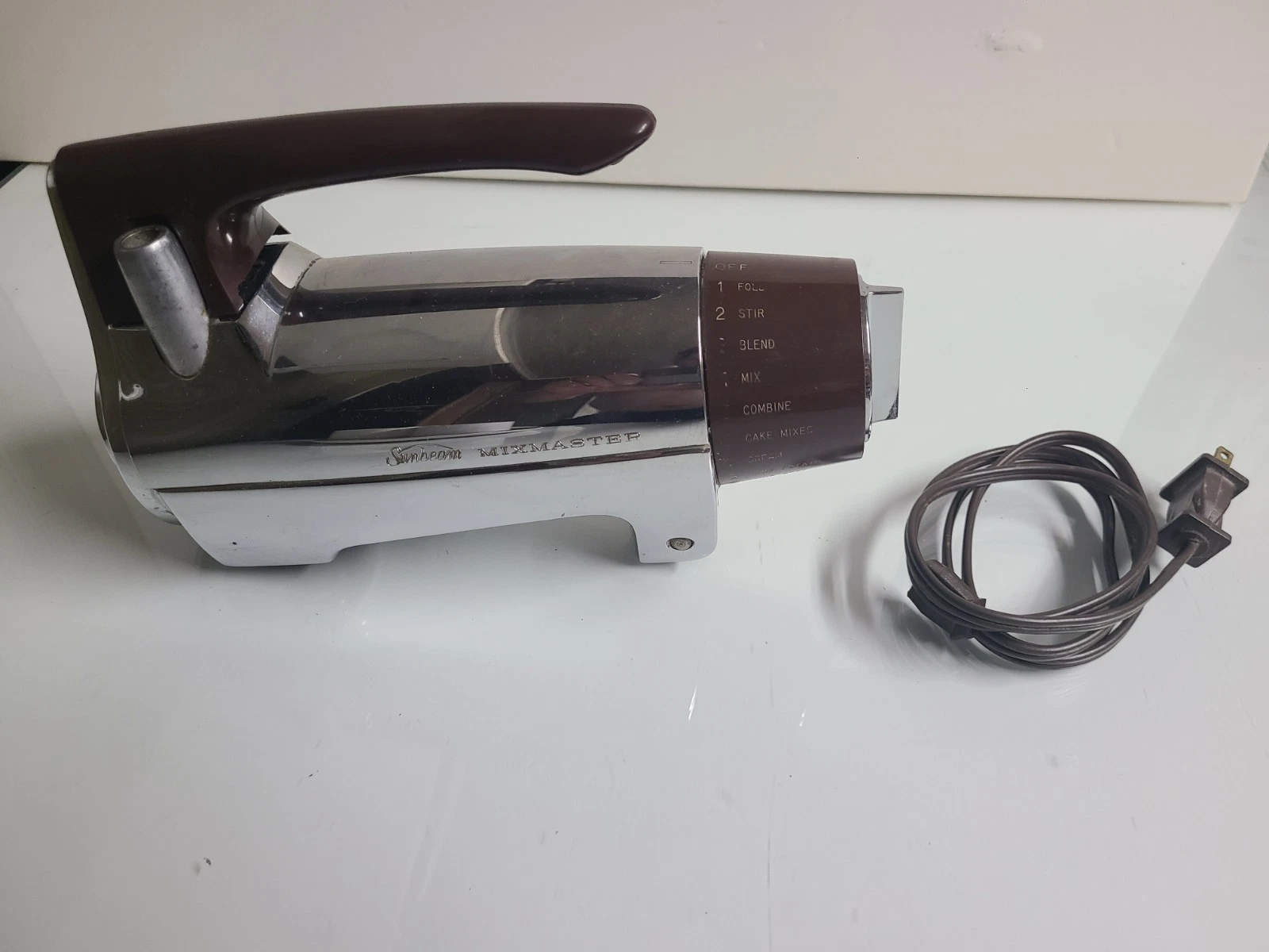 Vintage Sunbeam Mixmaster 12 Speed Chrome Mixer with Power Cord - No Stand