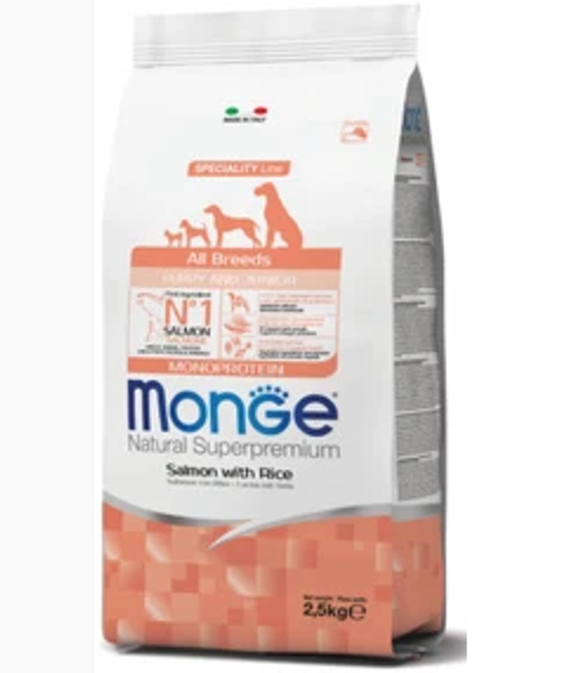 MONGE all breeds cibo secco per cane puppy al salmone e riso 2,5 kg - Immagine 3