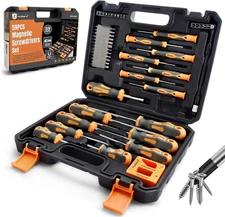 MulWark Magnetic Screwdriver Set with Case, Screw Driver Set Kit 59 Piece Includ