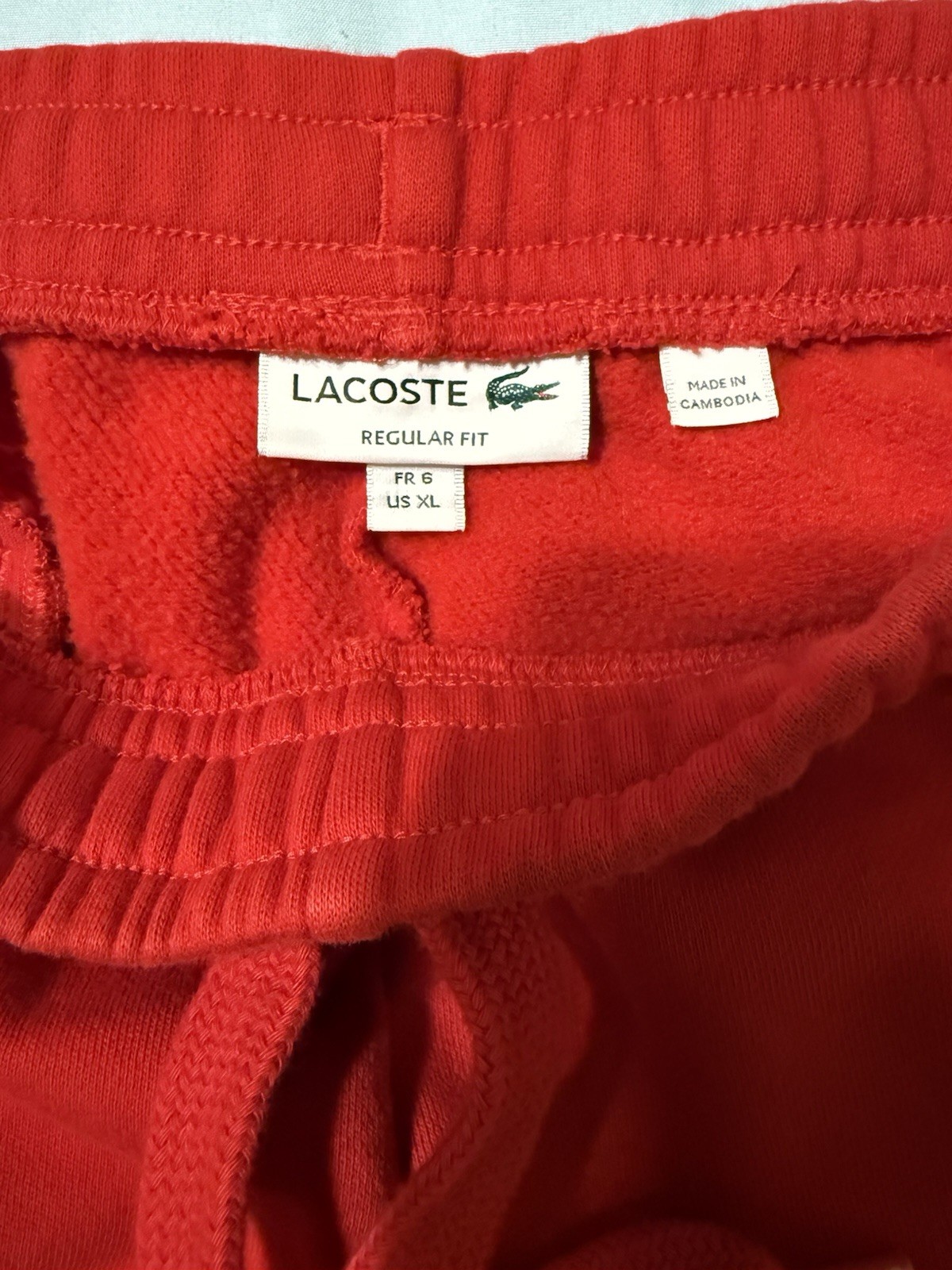 Lacoste Men's Sport Tennis Fleece Shorts Red, Size XL thumbnail 3