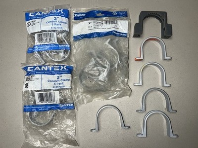 Lot of 21   2  PVC Conduit Clamps Mixed Brands Cantex / Carlon / Seiber