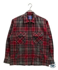 PENDLETON Virgin wool check zip-up jacket Size: M Red x gray Men