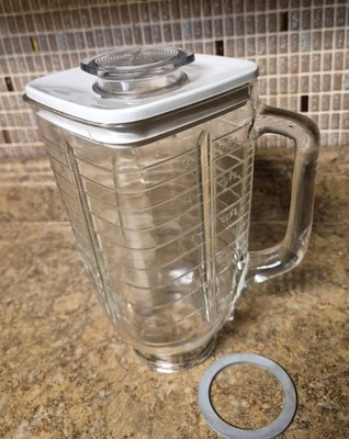 Vintage Oster Kitchen Center Osterizer 5 Cup Glass Blender Jar With Lid & Gasket