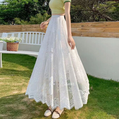 Fashion Women Lace Maxi Long Skirts Dress A-Line Summer