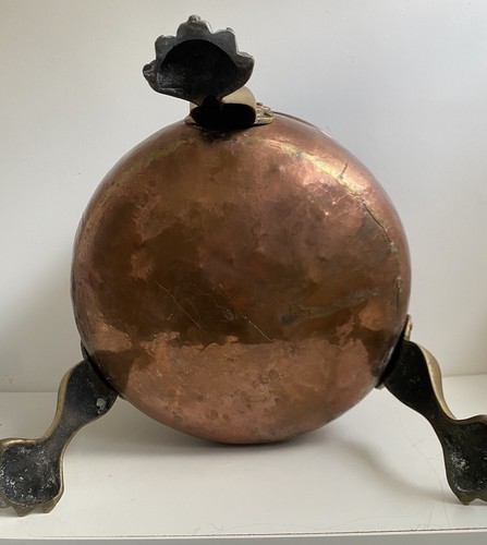 19th Century Copper Cauldron Jardiniere with Brass Paw Feet - Picture 7 of 13