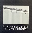 Shower Curtain Liner W/ 12 Rings Glide Hooks Vinyl White 70x72