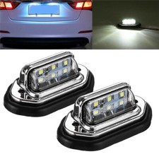 2Pcs License Plate Tail Lights Bulbs 6 White LED Signal Lamps Car Accessories