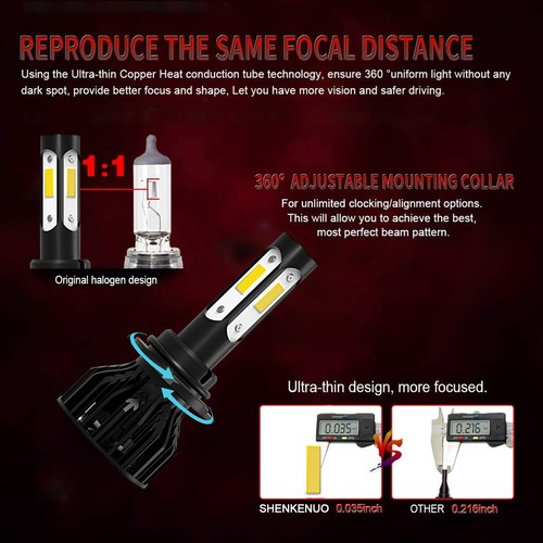 For Toyota Corolla 2009-2013 LED Combo Headlight Fog Light Bulbs White 6500K K9 - Imagen 6 de 16
