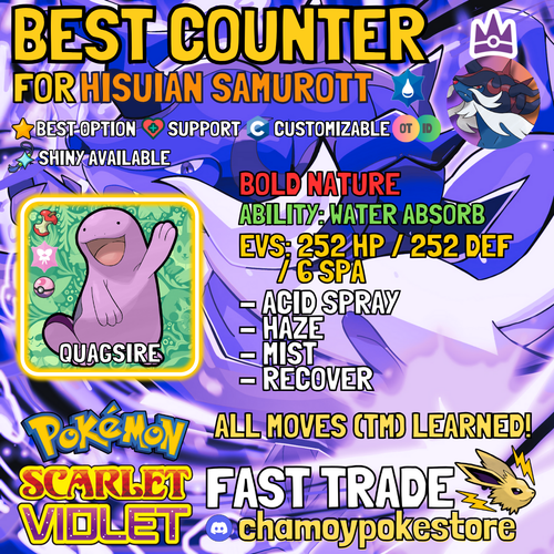 HISUIAN SAMUROTT Tera Raid Counters ⚡ 6IV BUNDLE ⚡ Pokemon SCARLET and VIOLET - Picture 7 of 29