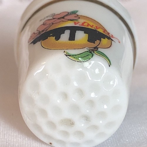 Vintage Collectible Thimble Atlanta Picture On The Front Approx. 1” Nice Gift - Picture 9 of 12