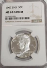 1967 SMS MS67 Cameo Kennedy Half Dollar NGC