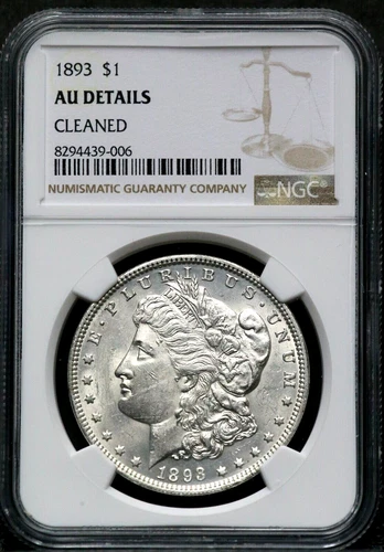 1893 Philadelphia $1 Morgan Silver Dollar NGC AU Details Great Eye Appeal CC528