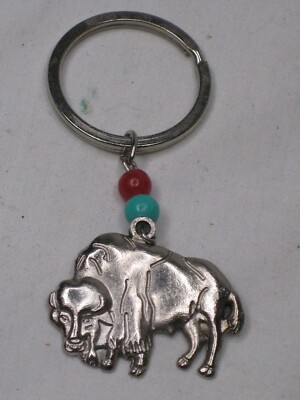 metal buffalo bison shaped key chain fob keychain ring | eBay