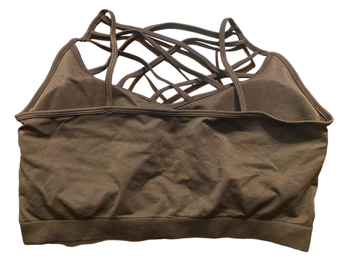 Zenana Outfitters Womens Sports Bra Bralette Size 2x/3x Criss Cross Front brown - Picture 2 of 2