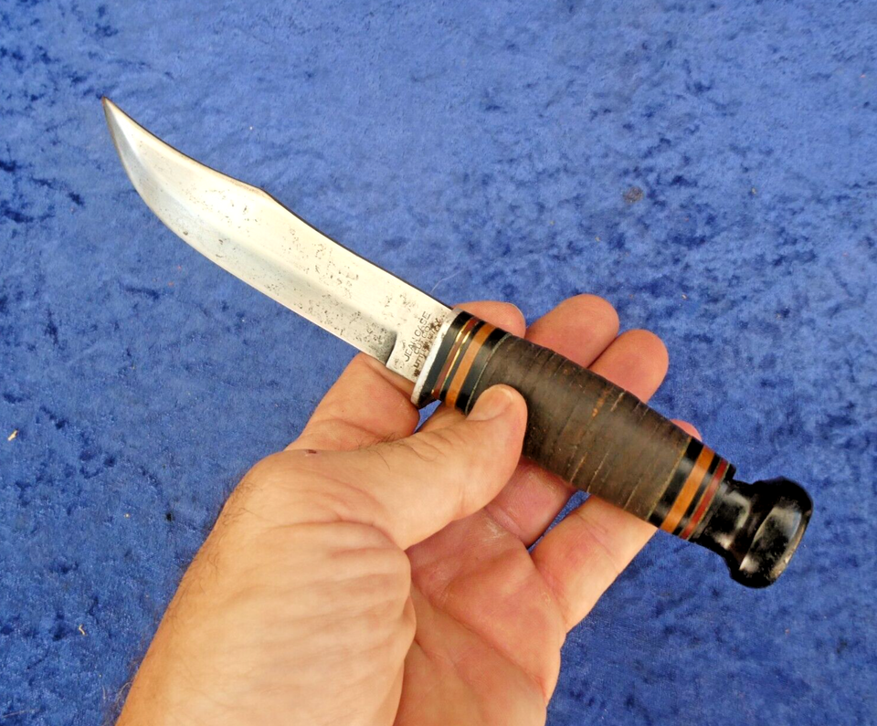 VTG JEAN CASE CUT CO. LITTLE VALLEY HUNTING KNIFE W/ BAKELITE POMMEL