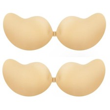 Self-Adhesive Bra 2 PairsStrapless Sticky Bra Invisible Push up Lift Silicone...