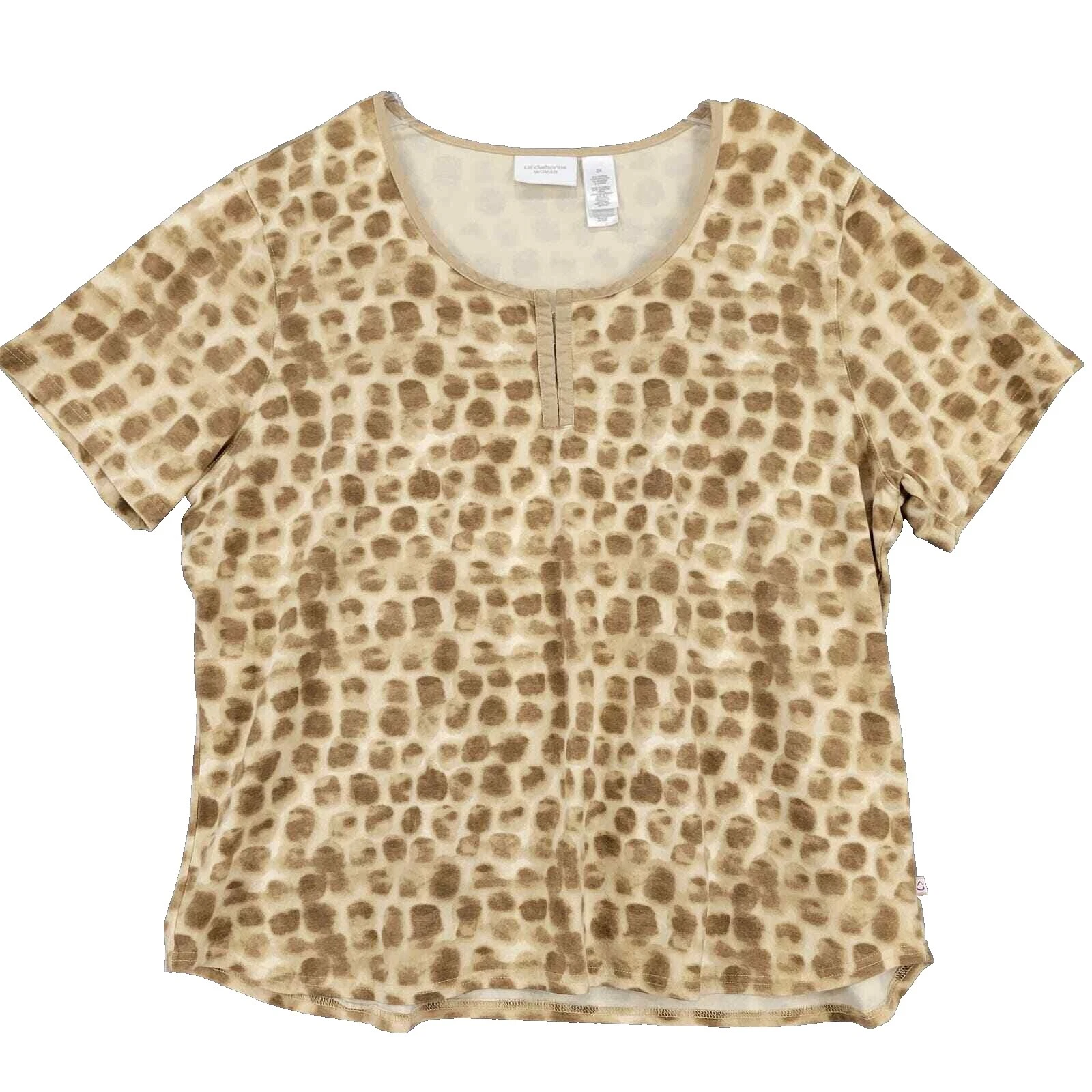 Estampado Animal Liz Claiborne Algodón Prendas para el torso informales para mujeres